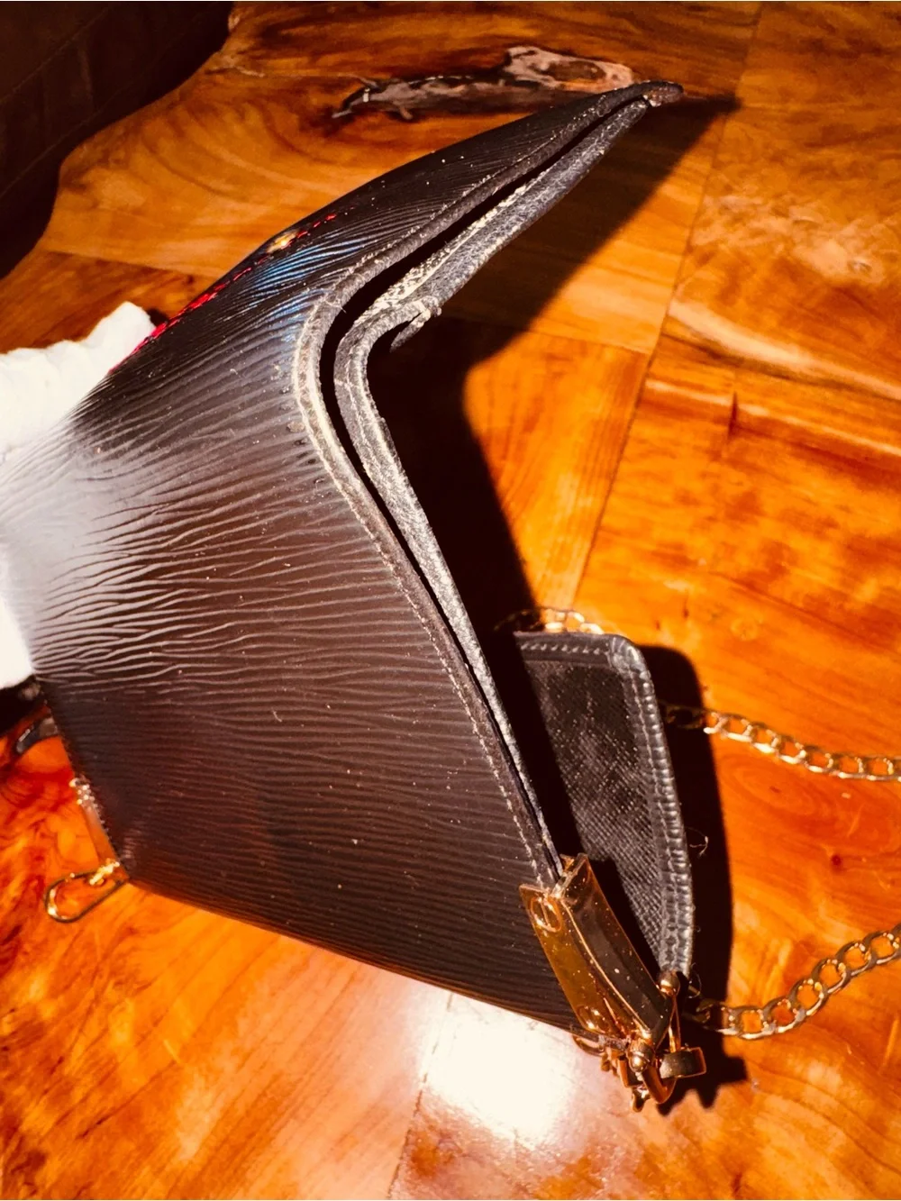 Louis Vuitton black Epi Leather Etui Papier Porte Tresor Wallet